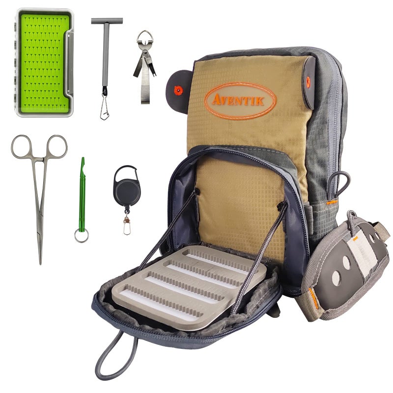 Aventik Fly Fishing Chest Bag Ultra Light Multiple Pockets Chest Pack with Vest Pack Tool Combo C - Image 1